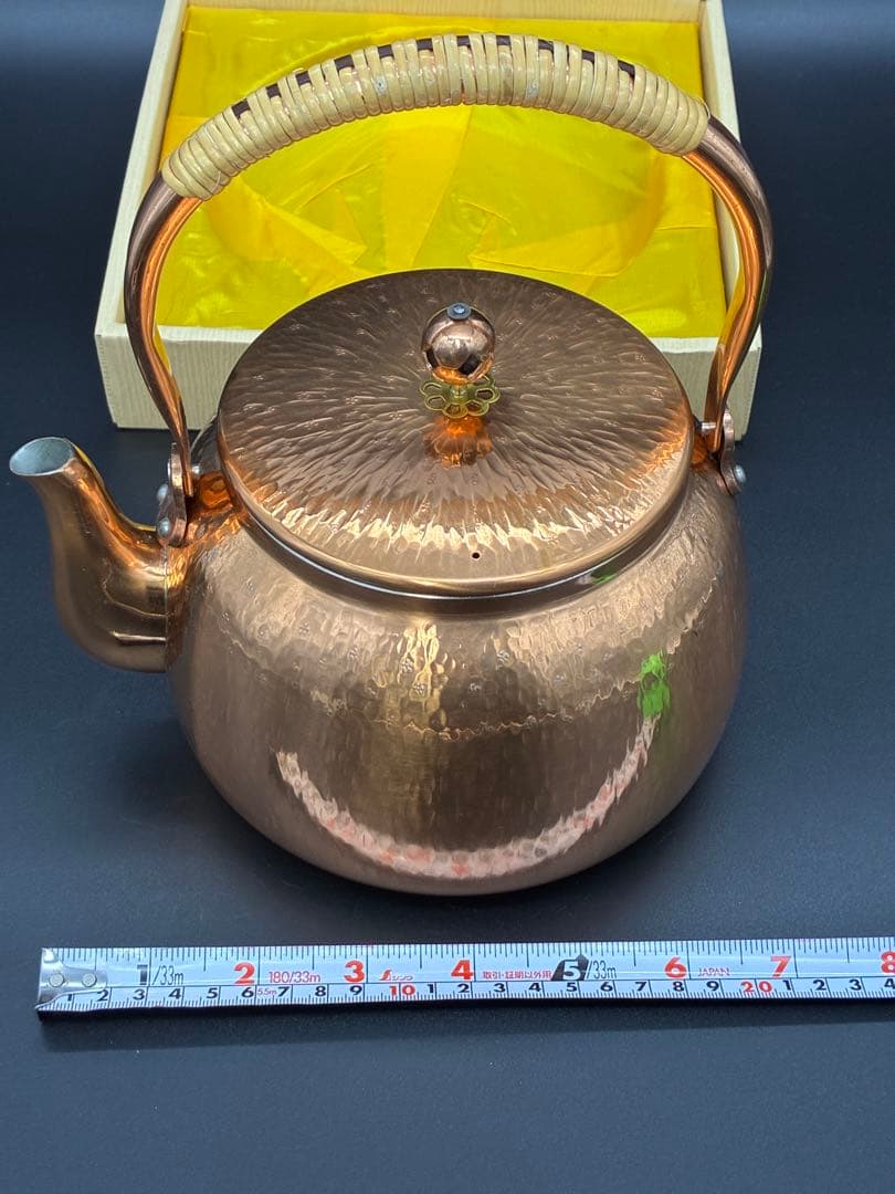 茶道具 新美堂 銅製 やかん アンティーク 骨董品 デッドストック