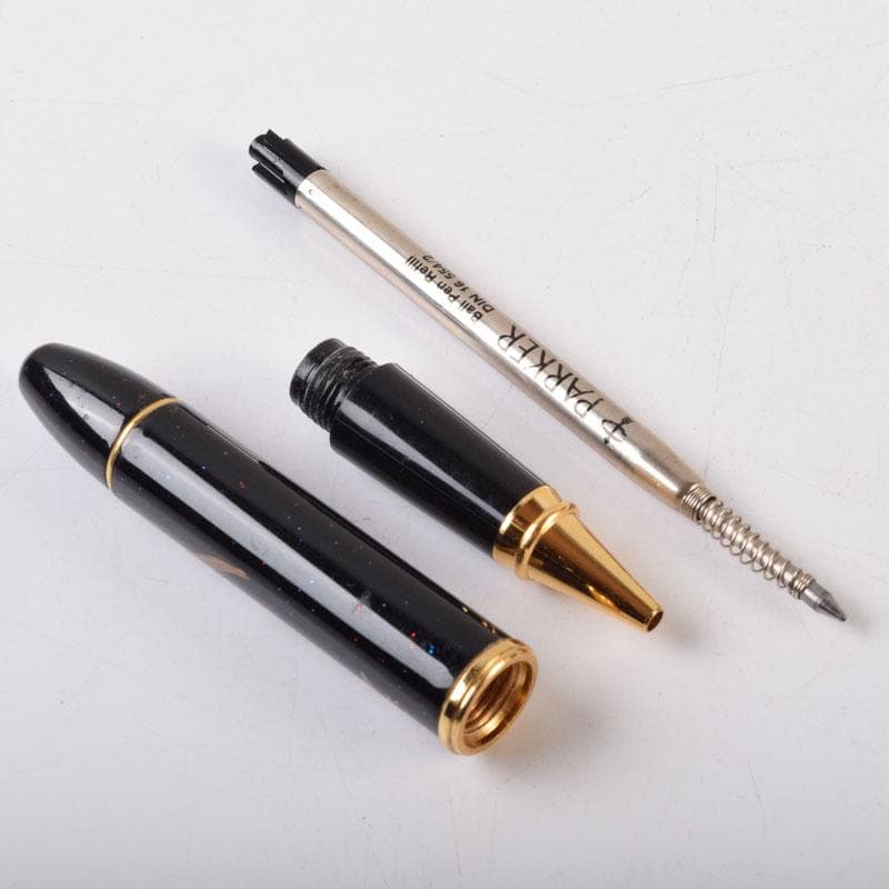 漆塗　花草蒔絵　万年筆　ボールペン　2点まとめて　V　9024