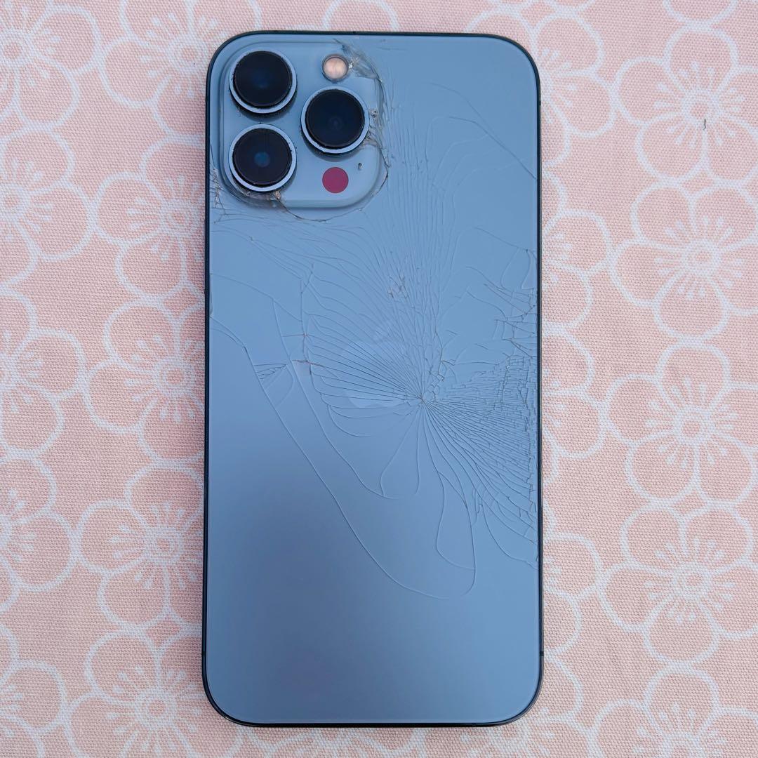 訳あり】iPhone 13 Pro Max 256GB シエラブルー 背面割れ
