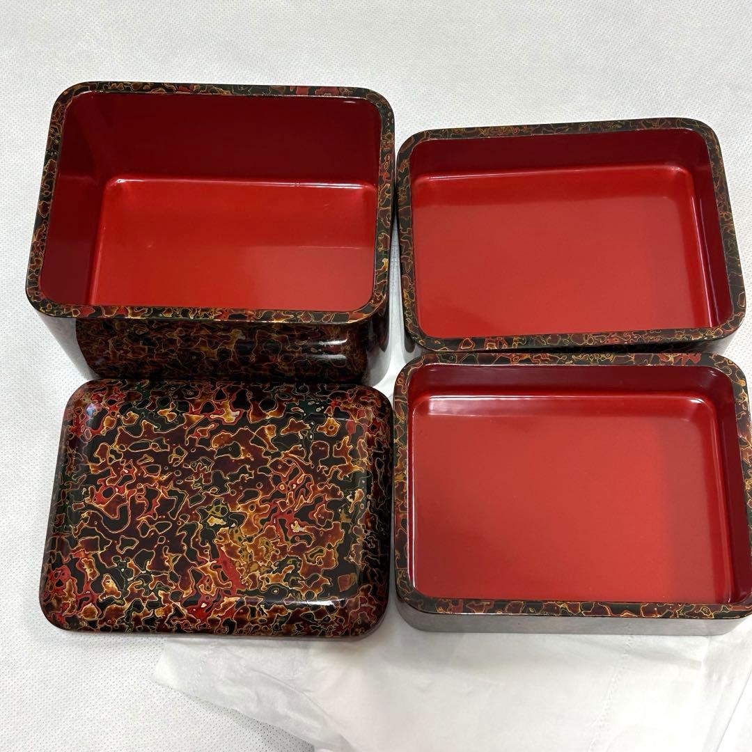 【津軽塗り　七々子塗り　漆器】重箱☀︎弁当☀︎菓子入れ☀︎お盆等10点セット