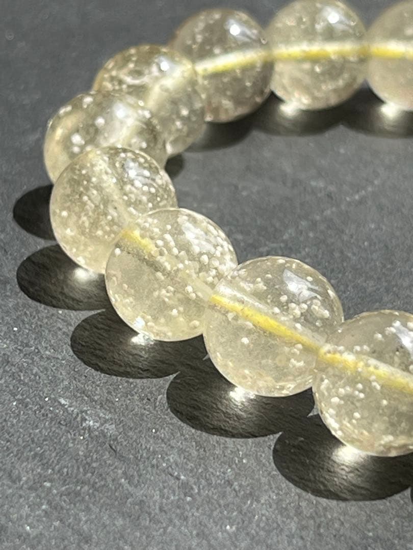 鑑別書付き　リビアングラス　10.4〜10.7㎜　ブレスレット　　№5