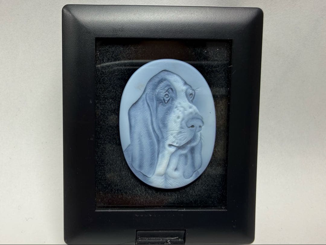 ストーンカメオ ルース バセットハウンド 犬 瑪瑙 メノウ アンティークジュエリー - アンティーク きなこ - 19世紀 - ハード
