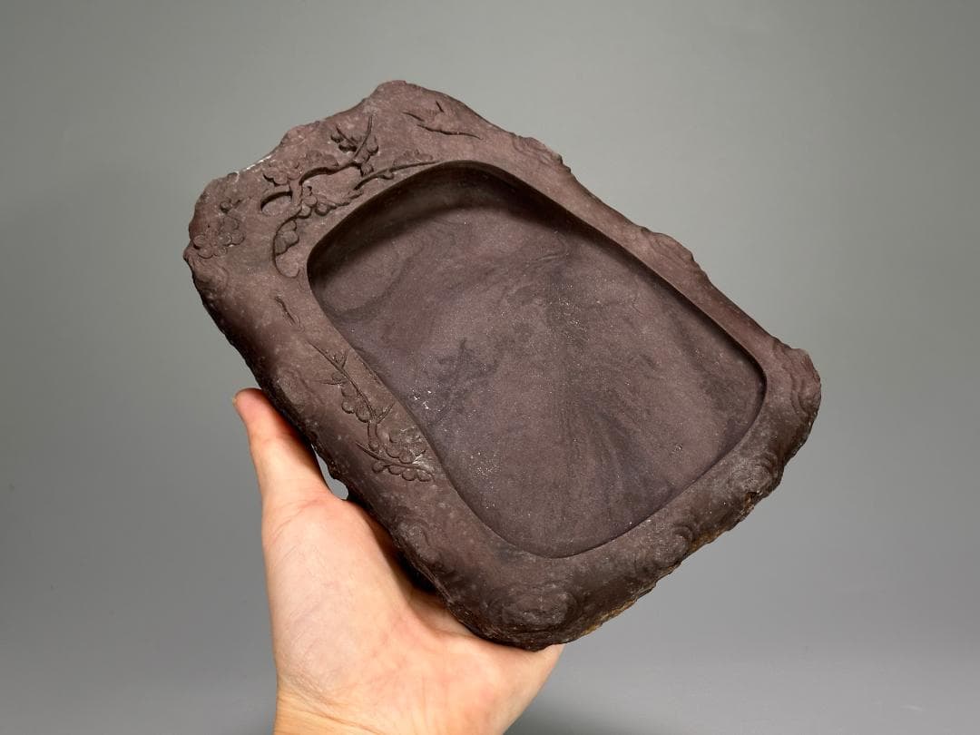 25.10.9-2 書道具 文房具 硯 梅文硯 唐硯