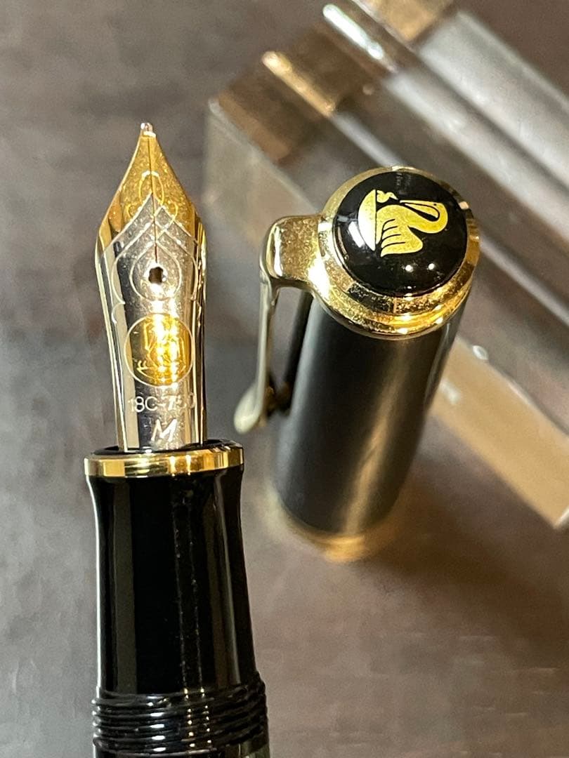 18C ペリカン 万年筆 M400 スーベレーン グリーンストライプ（緑縞） M