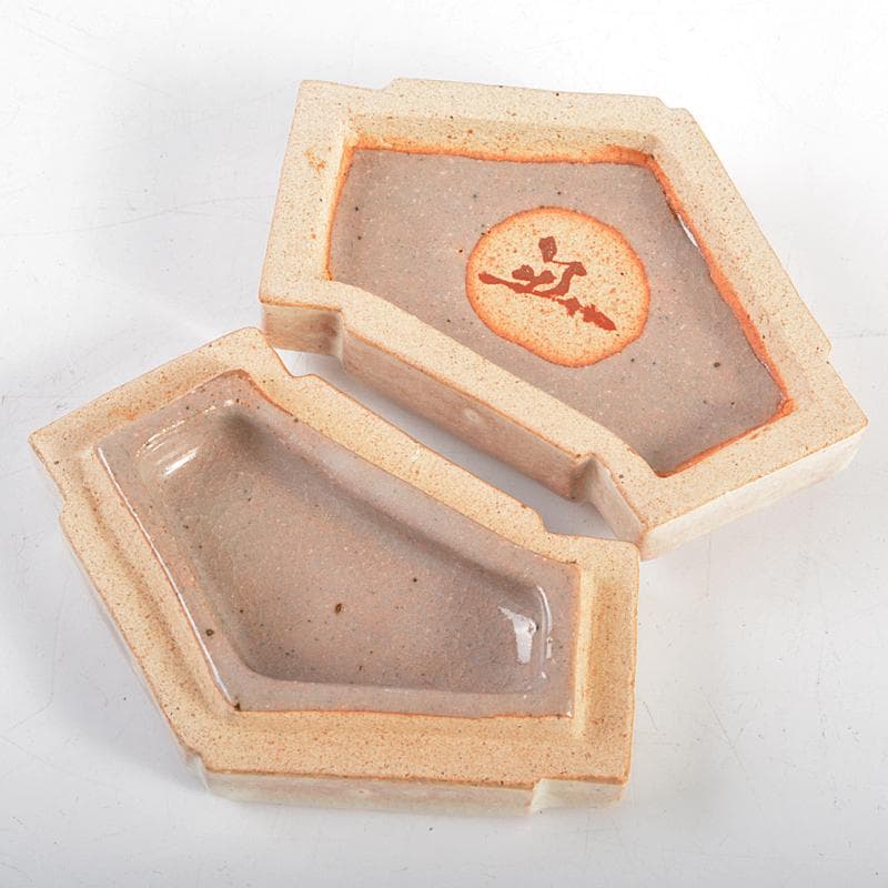 朝日焼十五世　松林豊斎作　千代結　香合　共布　堀内宗心極め箱　M　R5989