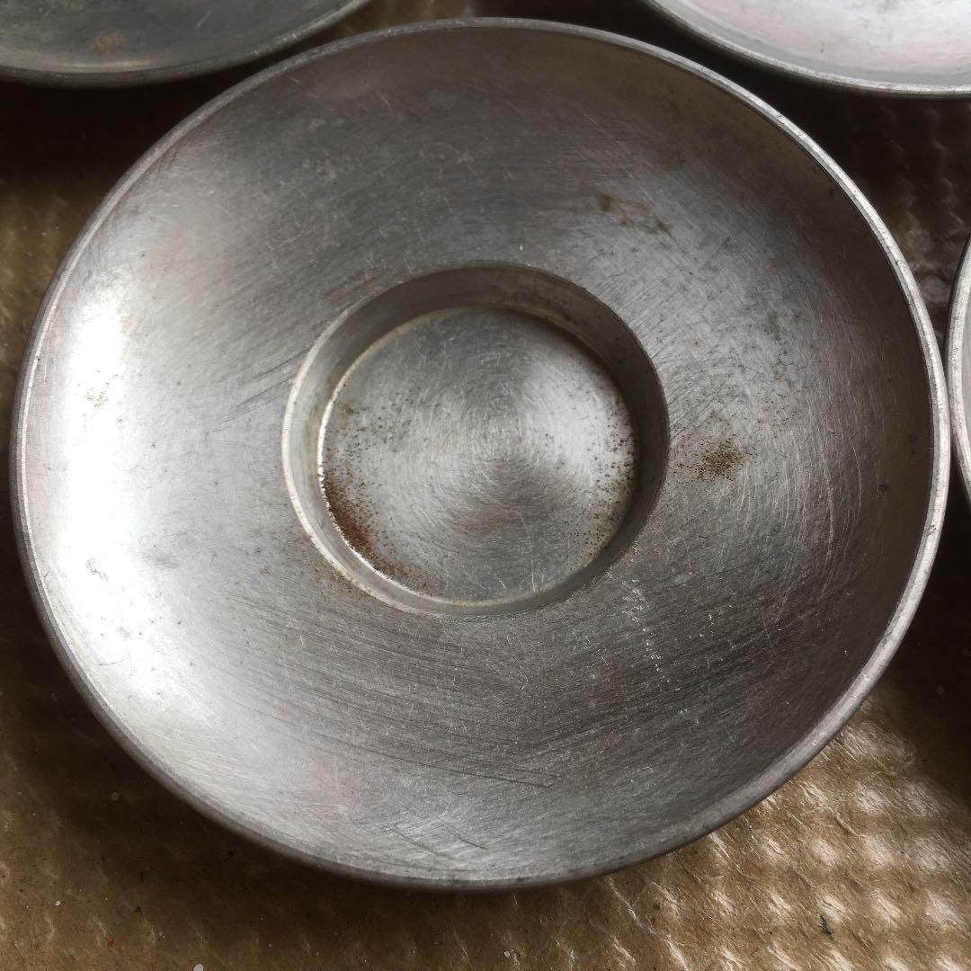 1040 2024 超暉 錫製 柄なし丸形茶托 五客 茶器 茶道具 煎茶道具 1040