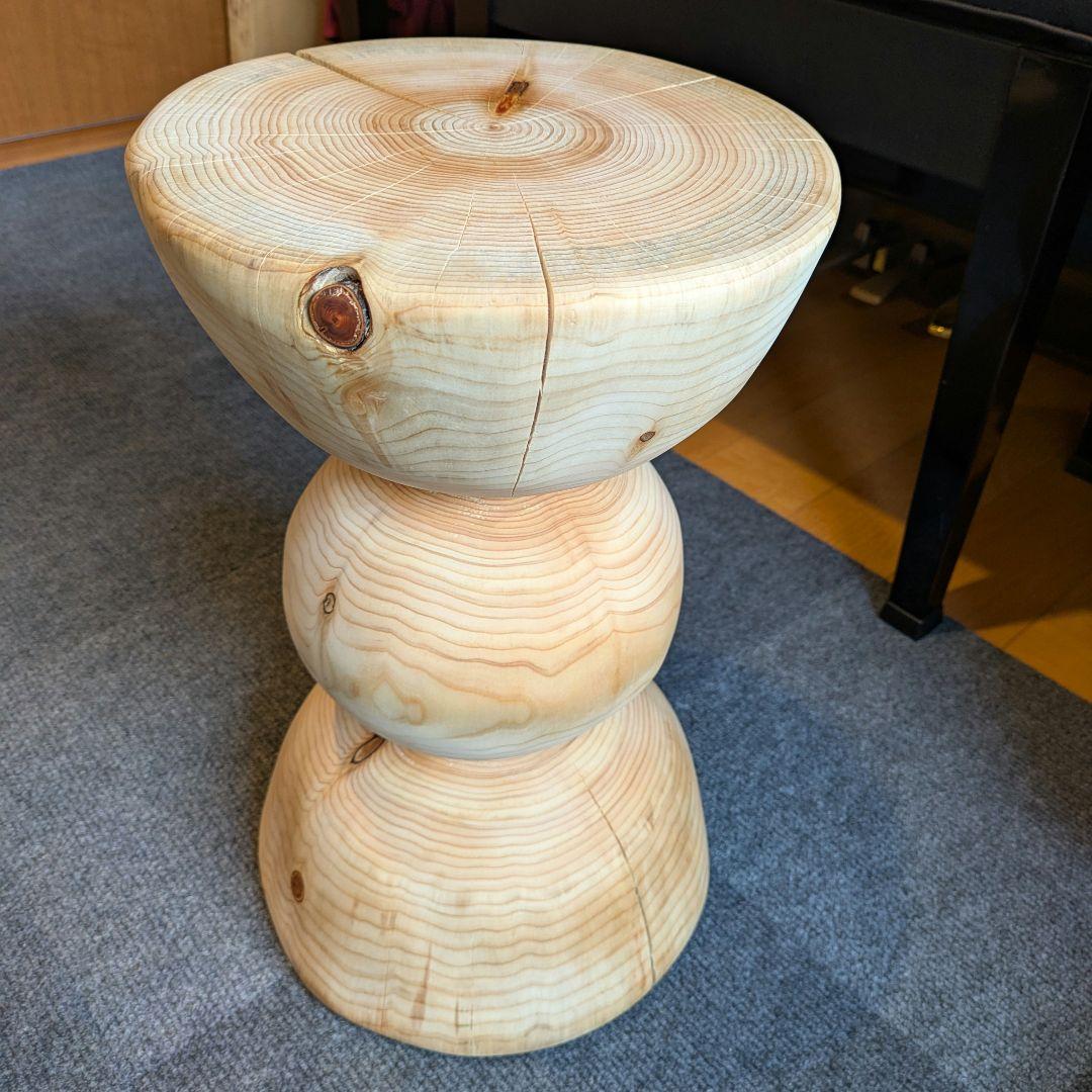 檜　丸太　椅子　スツール　高さ約41.5㎝