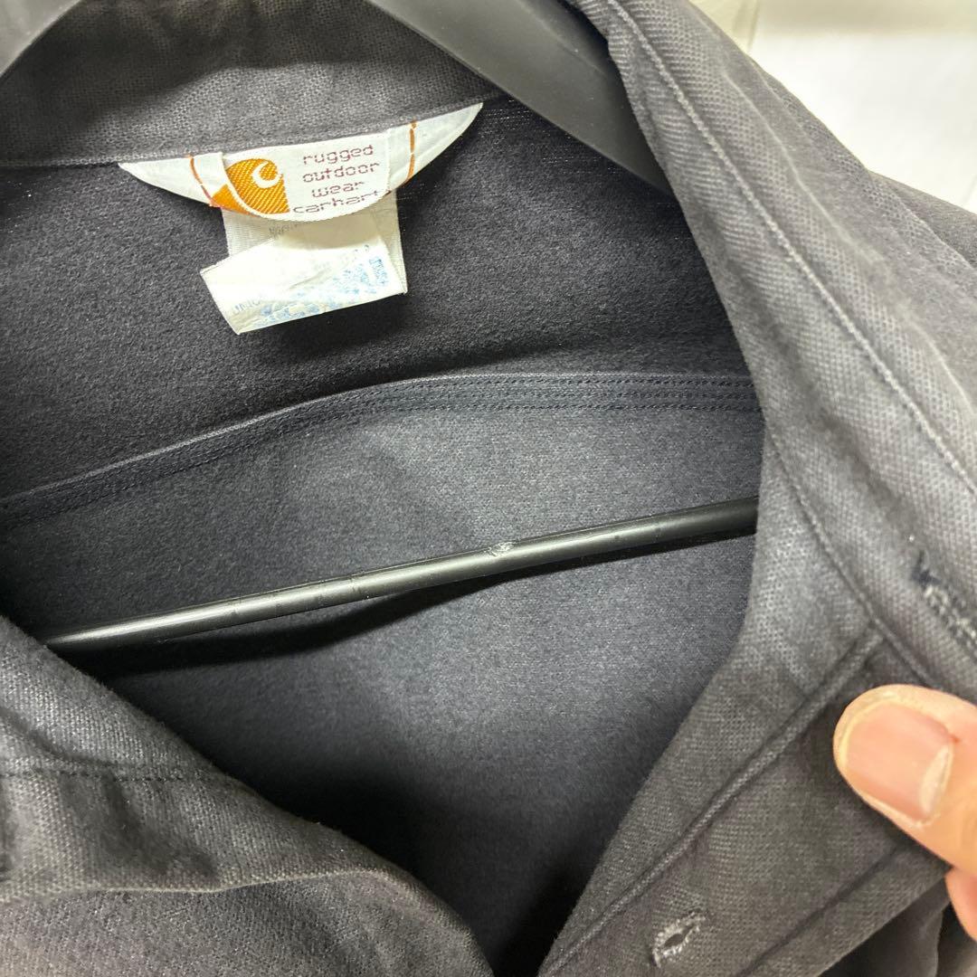 【USA製】 Carhartt ダークグレー シャツジャケット 厚手生地 XL