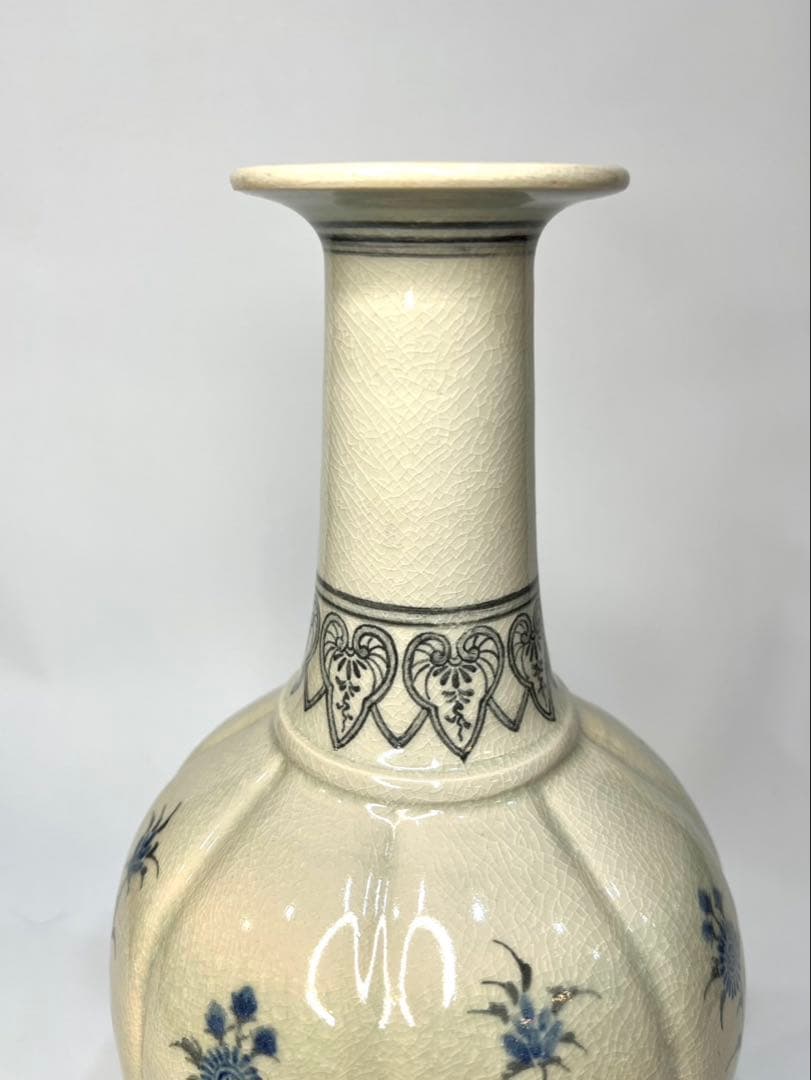 十四代沈壽官 瓜型染付花瓶 陶磁一般 陶芸和食器