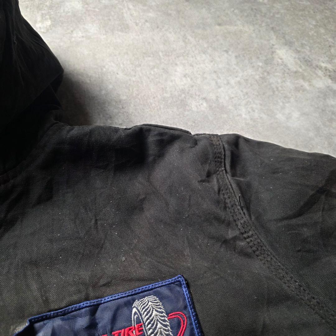 BRAZOSダック地アクティブジャケットフーディー企業ロゴフェードグランジボロL