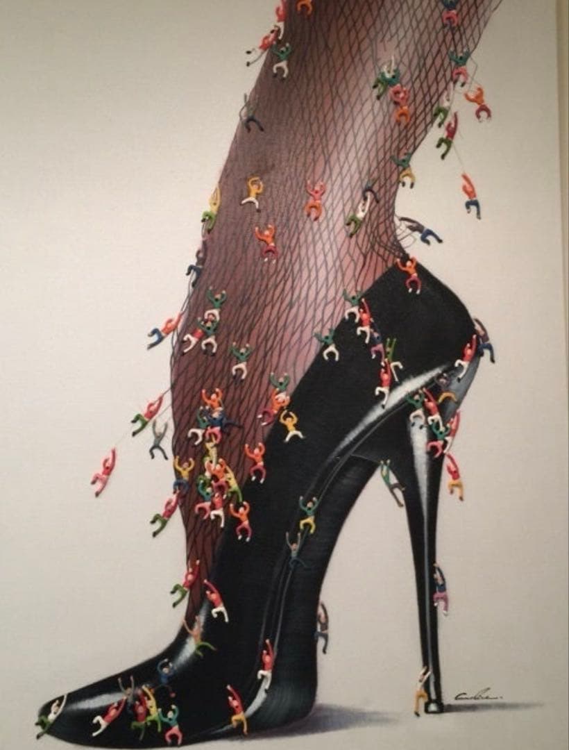 アート作品 ハイヒールと美脚 油絵 フランフラン カッシーナ ACTUS