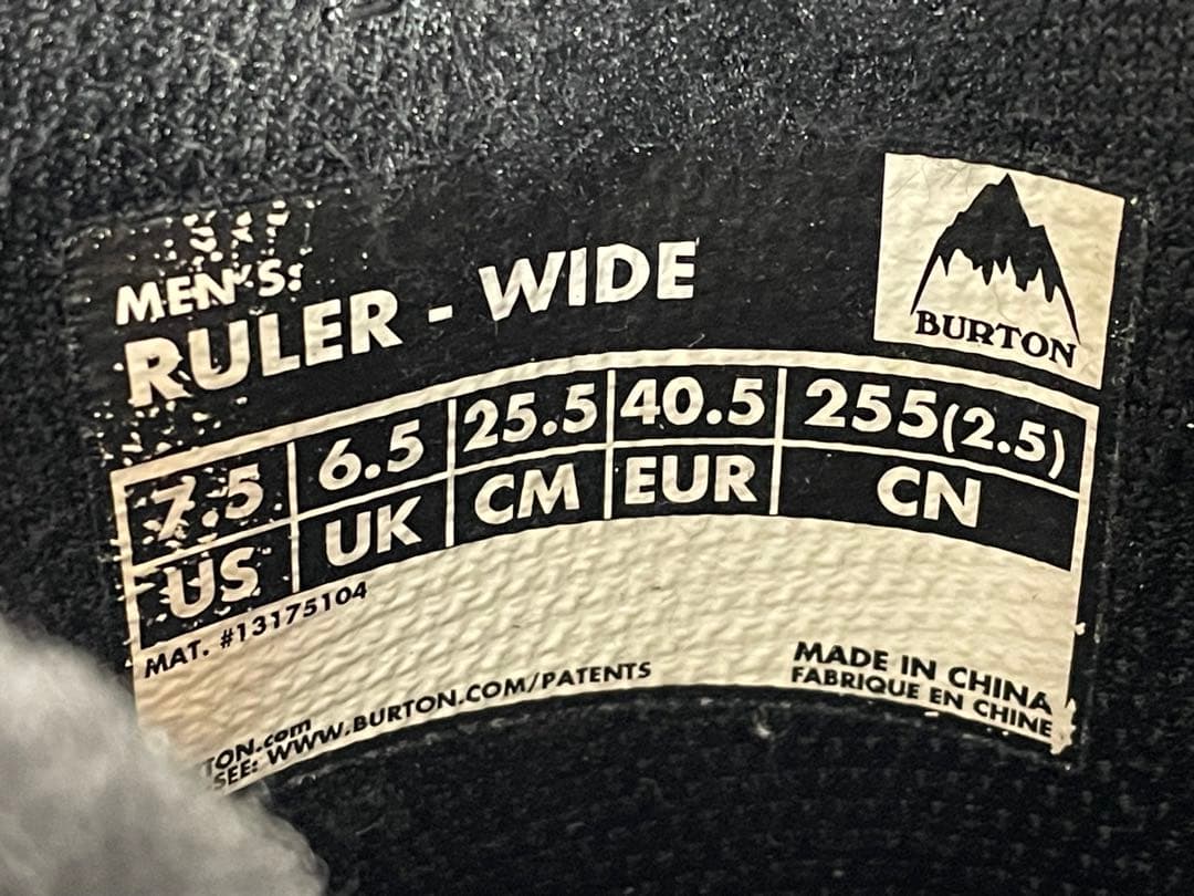BURTON RULER ブラック メンズ　スノーボードブーツ　 25.5cm