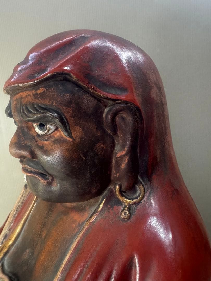 2392 九谷焼達磨大師像 置物仏教美術 時代物