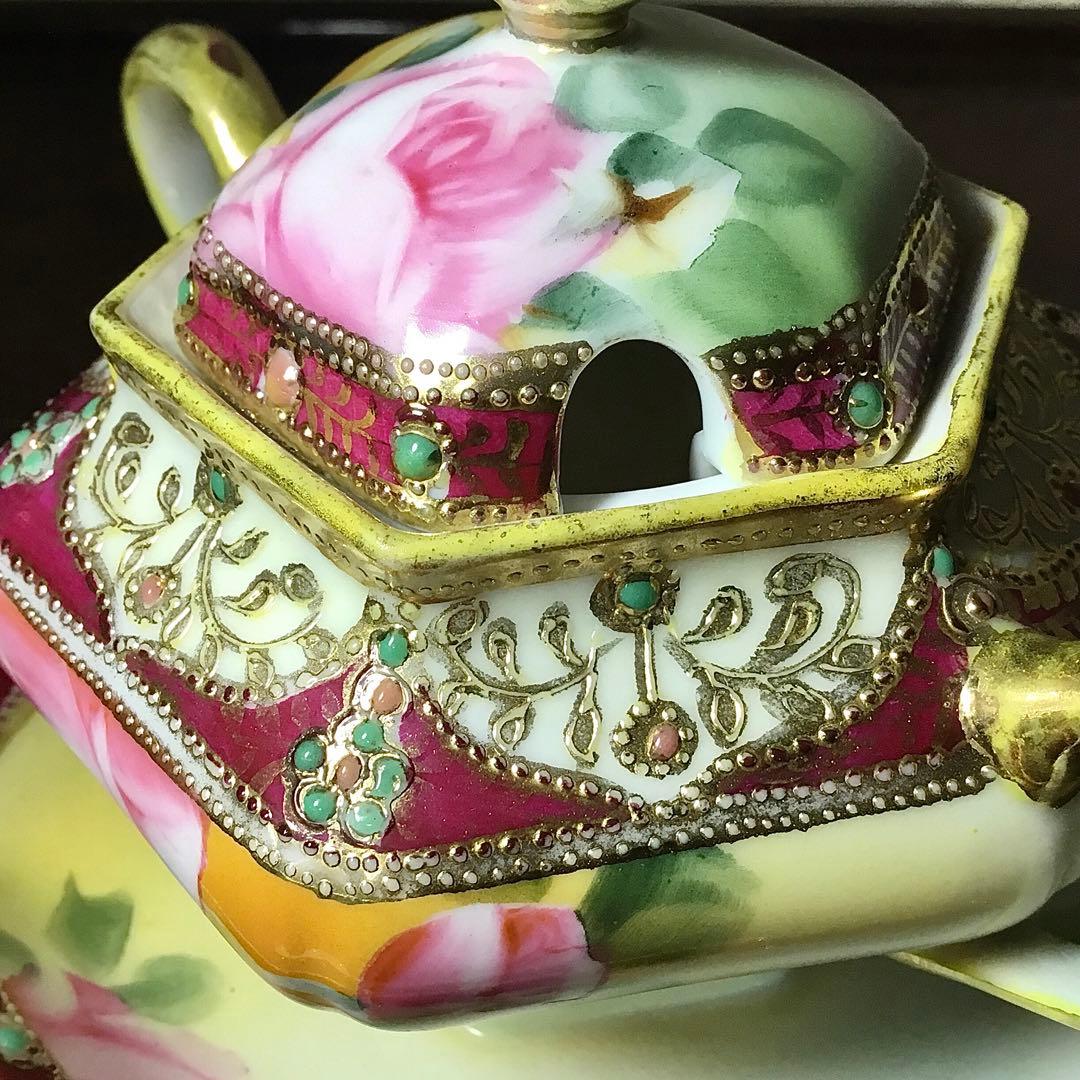 オールドノリタケ◆シュガーポット◆金彩 薔薇