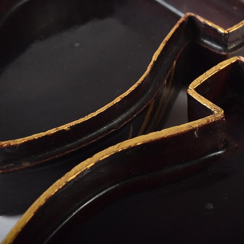 茶道具　唐物　山水蒔絵　巻物形香合　箱付　V　R8424