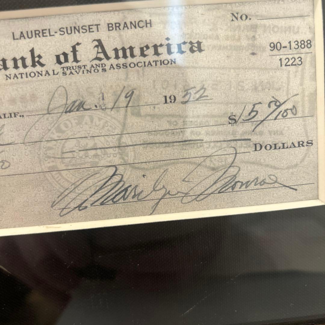 マリリン・モンロー 小切手 1952年 複製