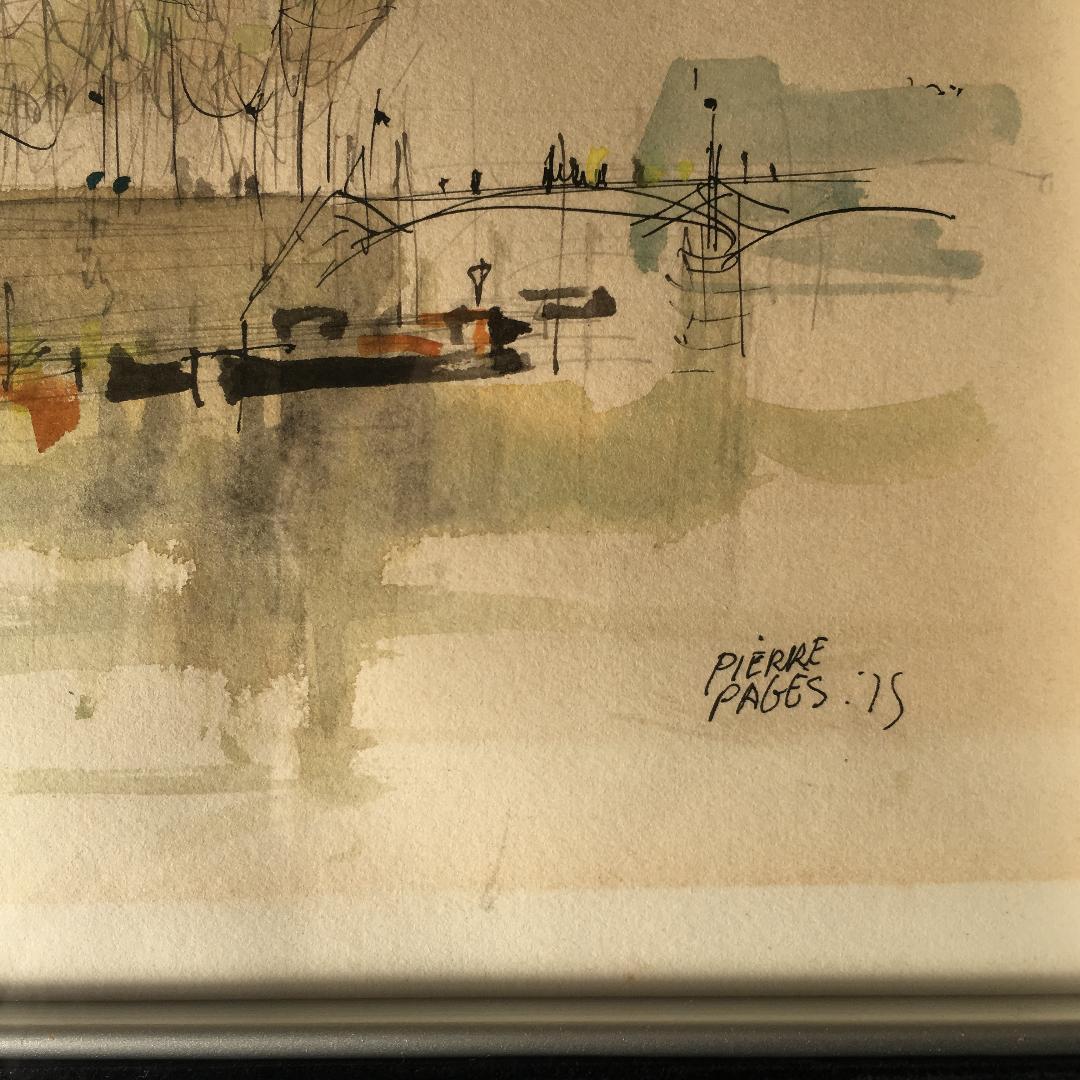 水彩画　PIERRE PAGES 　フランス