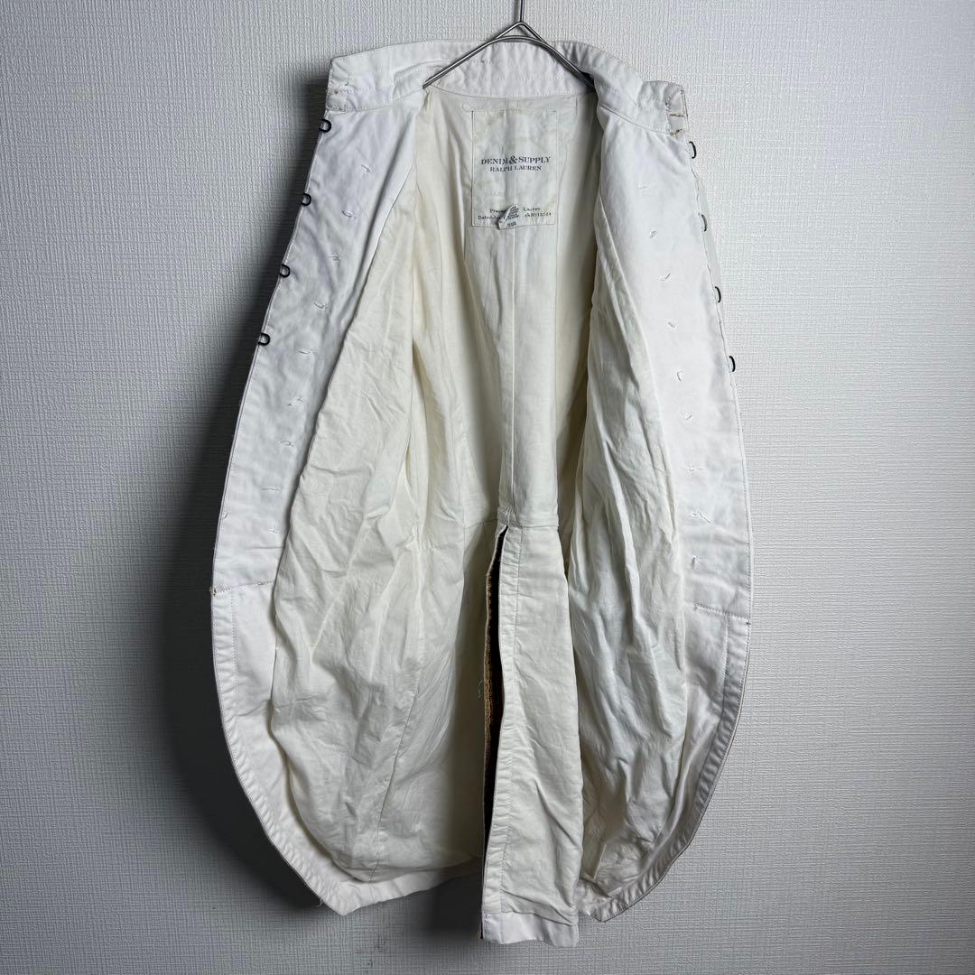 274 Denim&Supplyラルフローレン 白×金ブレード マーチングコート