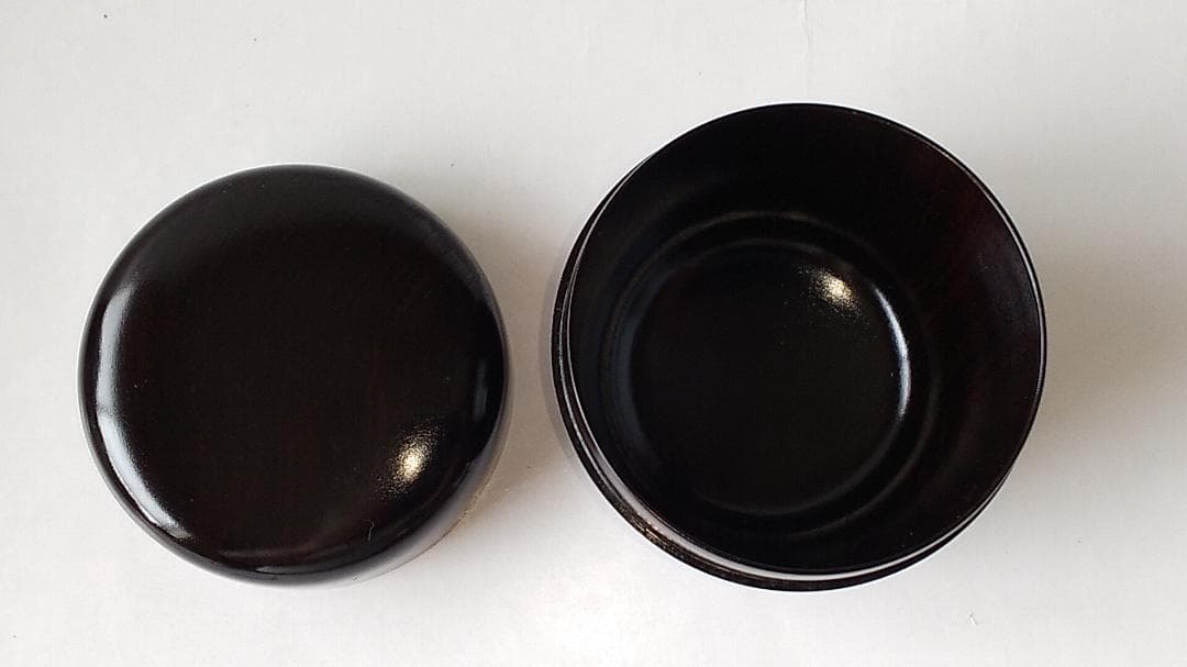 岡本漆専堂 岡本漆園 作 溜塗 中棗 共箱 漆器 漆芸