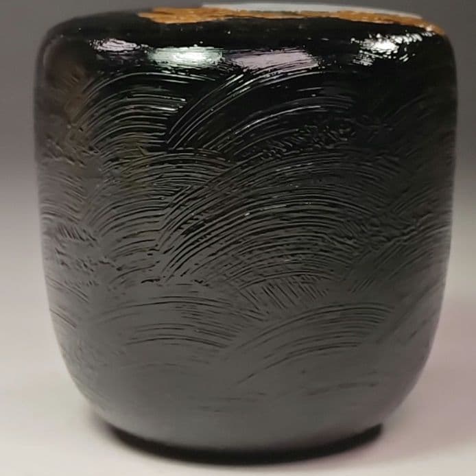 イ439 棗『吉田宗利』『波塗蓬莱山 大棗 共箱』鶴亀 螺鈿金蒔絵漆塗