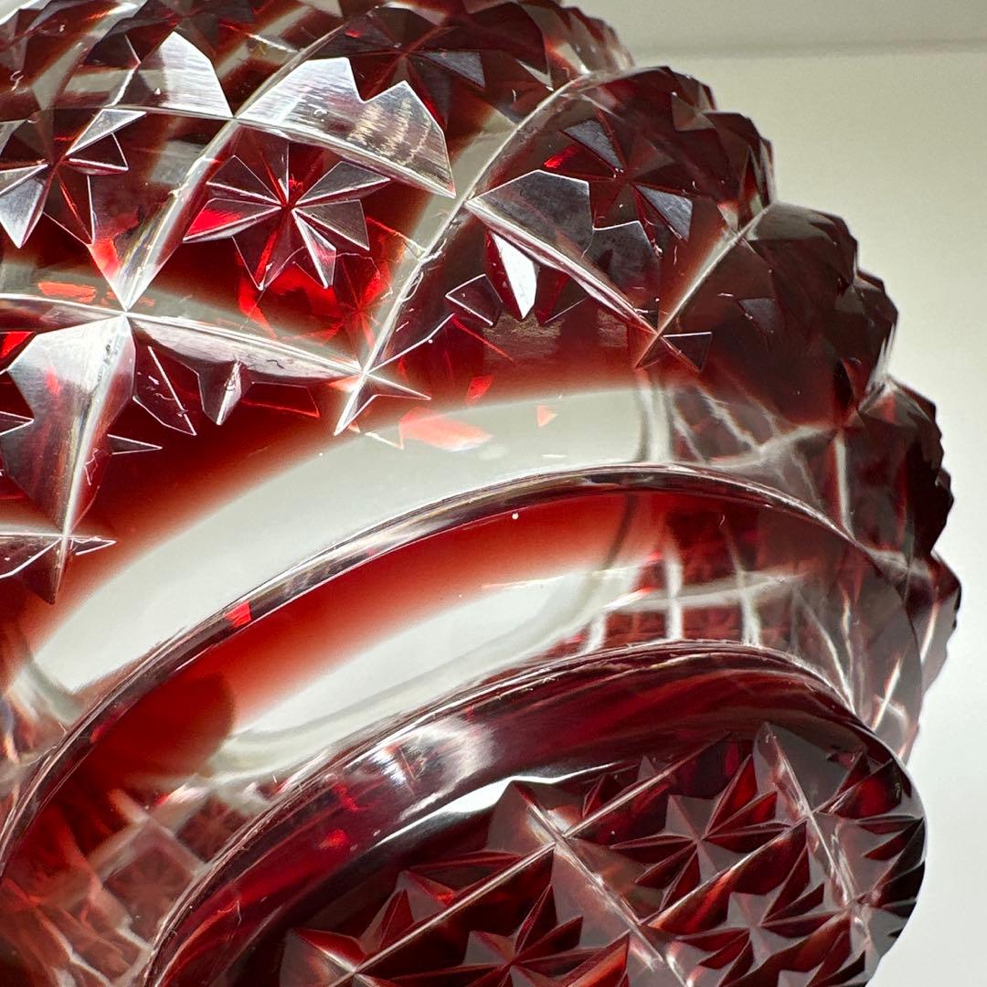 薩摩切子 島津被せガラス鉢2客 共箱 口径8㎝東Y7-0418☆1Fトコル