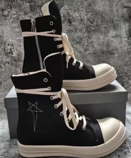 ハイカットスニーカー 黒 ジッパー付き