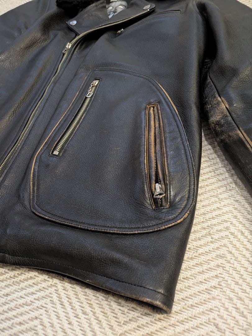 玉*置様 極小ロット ウルフズヘッド ワコマリア ライダース S ボア付き