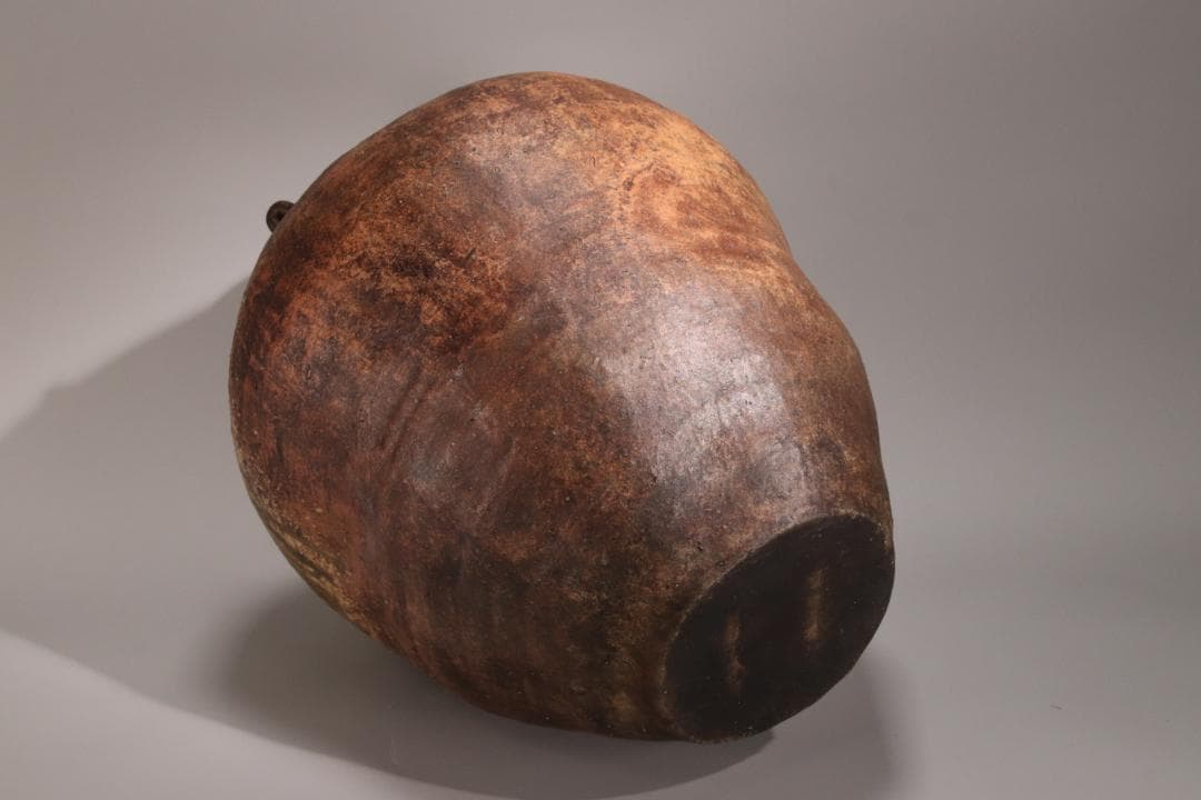 江戸初期　古越前　四耳壷　四耳子　壺　高さ38.5㎝　花器 花瓶　BE793