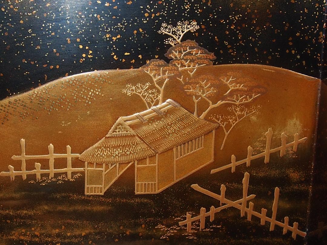 骨董・時代の美品】大名道具 宝箱 山水蒔絵 箱物/蓋物/菓子器/容器