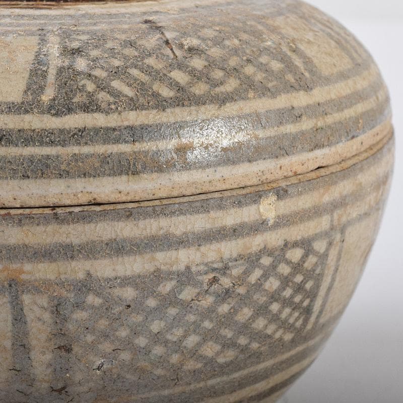 タイ古陶磁　スンコロク　宋胡録　合子　蓋物　時代箱付　V　R8164