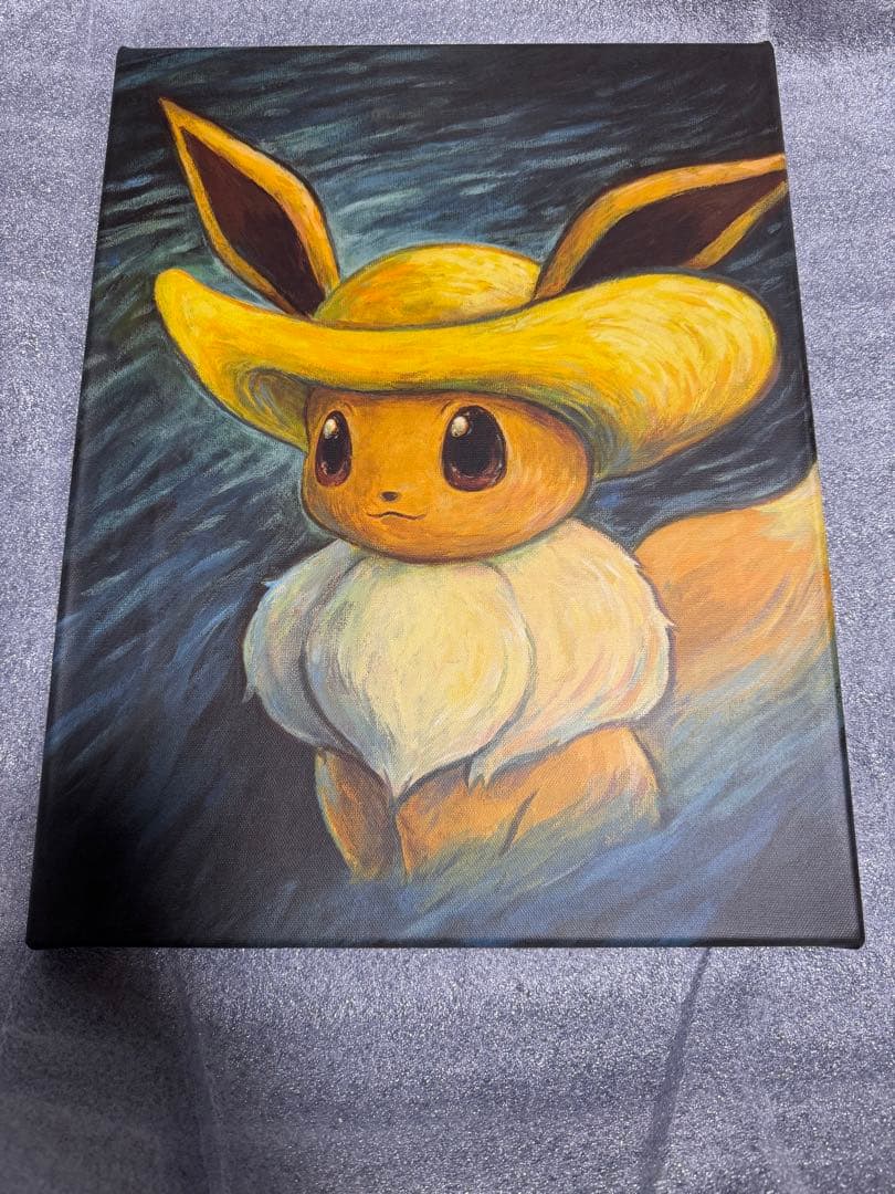 ポケモン ゴッホピカチュウイーブイキャンバスアートSサイズ