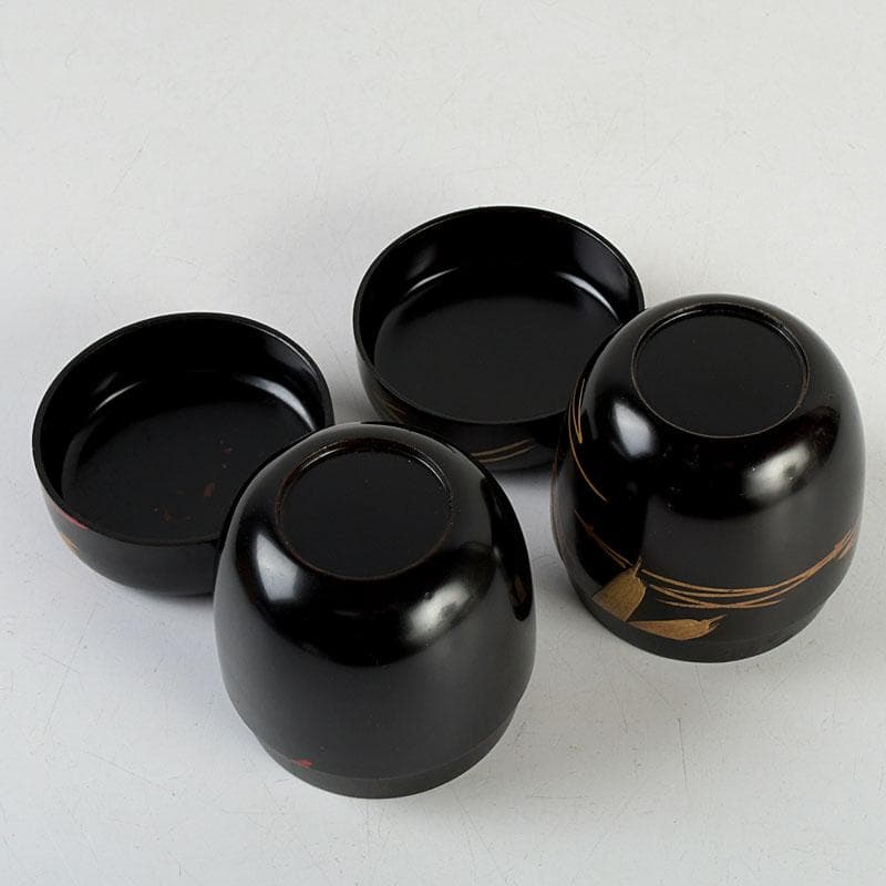 茶道具 黒漆 金蒔絵 棗 一双 書付共箱 V 9432 - メルカリ