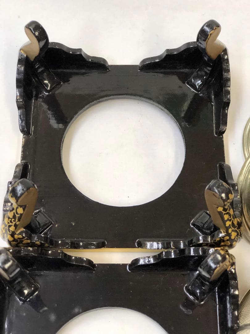 雛道具 金蒔絵 木製 ミニ火鉢 唐草模様 アンティーク 御殿火鉢