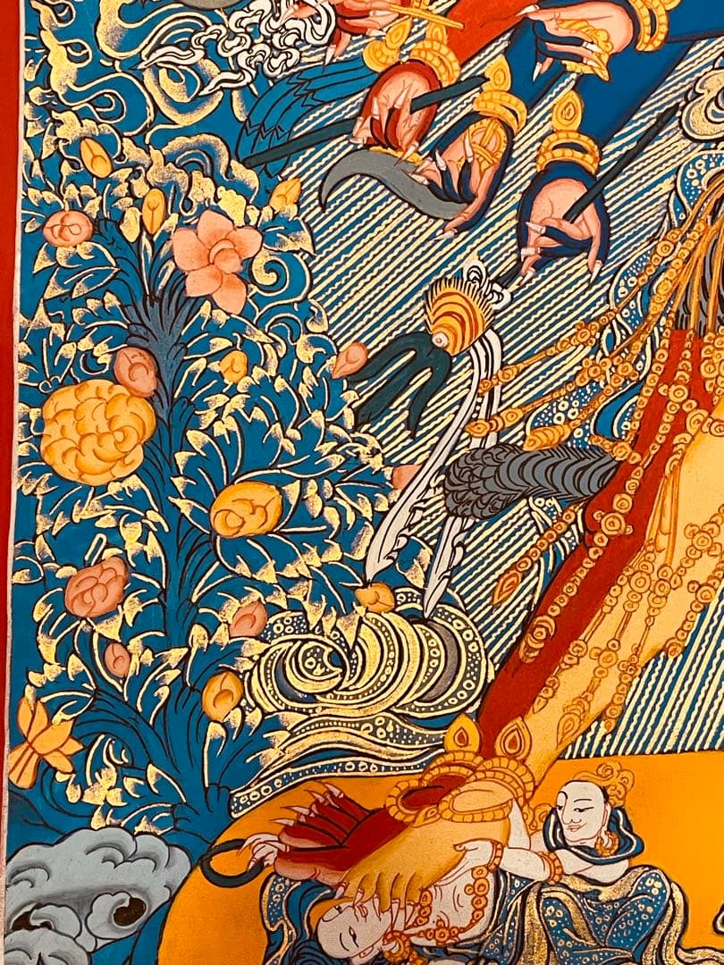 一点物 カーラチャクラ 曼荼羅 時輪金剛 手描き 約76.5 × 約53.5