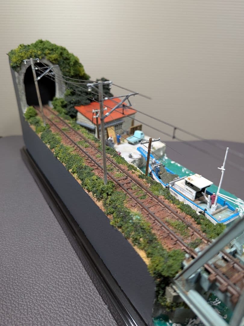 No.60鉄道Nゲージジオラマ車両、漁船、車他付き