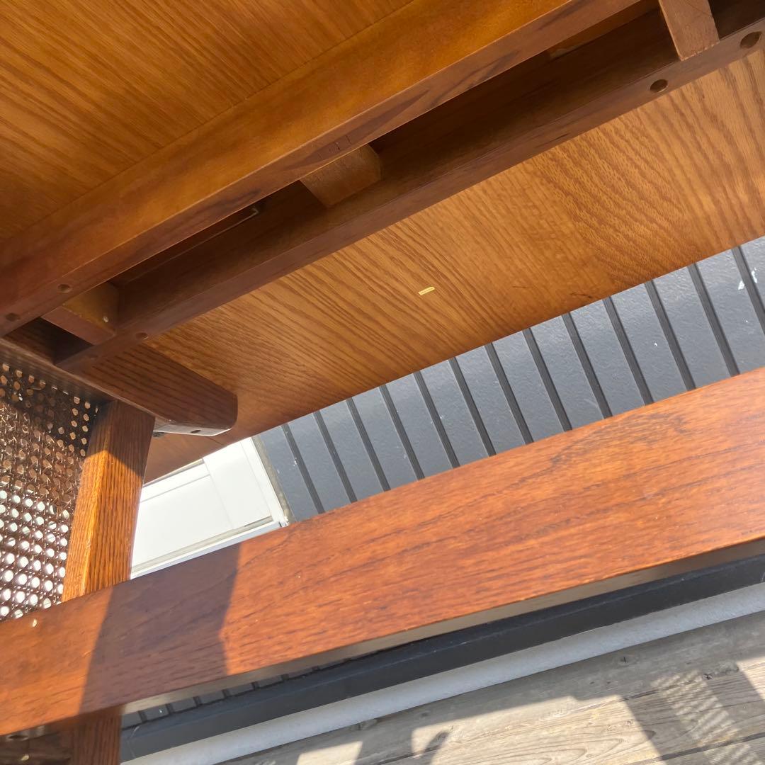 北欧レトロ 木製エクステンションテーブル 伸縮式ダイニングテーブル 古家具