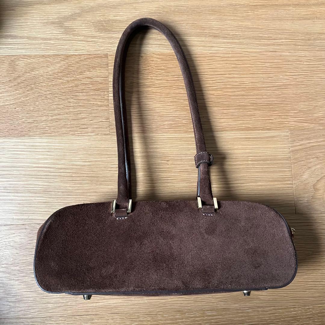 専用 別注CHRISTIAN VILLA スエードスクエア ロングハンドルバッグ