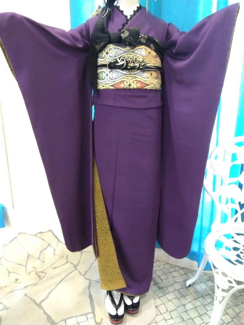 振袖フルセット、正絹振袖成人式、重ね衿帯揚げ帯締め、西陣袋帯、襦袢