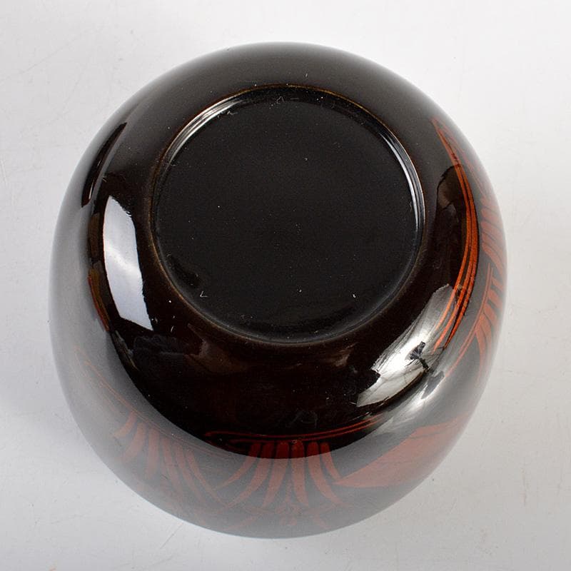 茶道具　蒔絵師　中出松峰作　白檀塗　螺鈿装飾　八ッ橋蒔絵　中棗　共箱　V6444