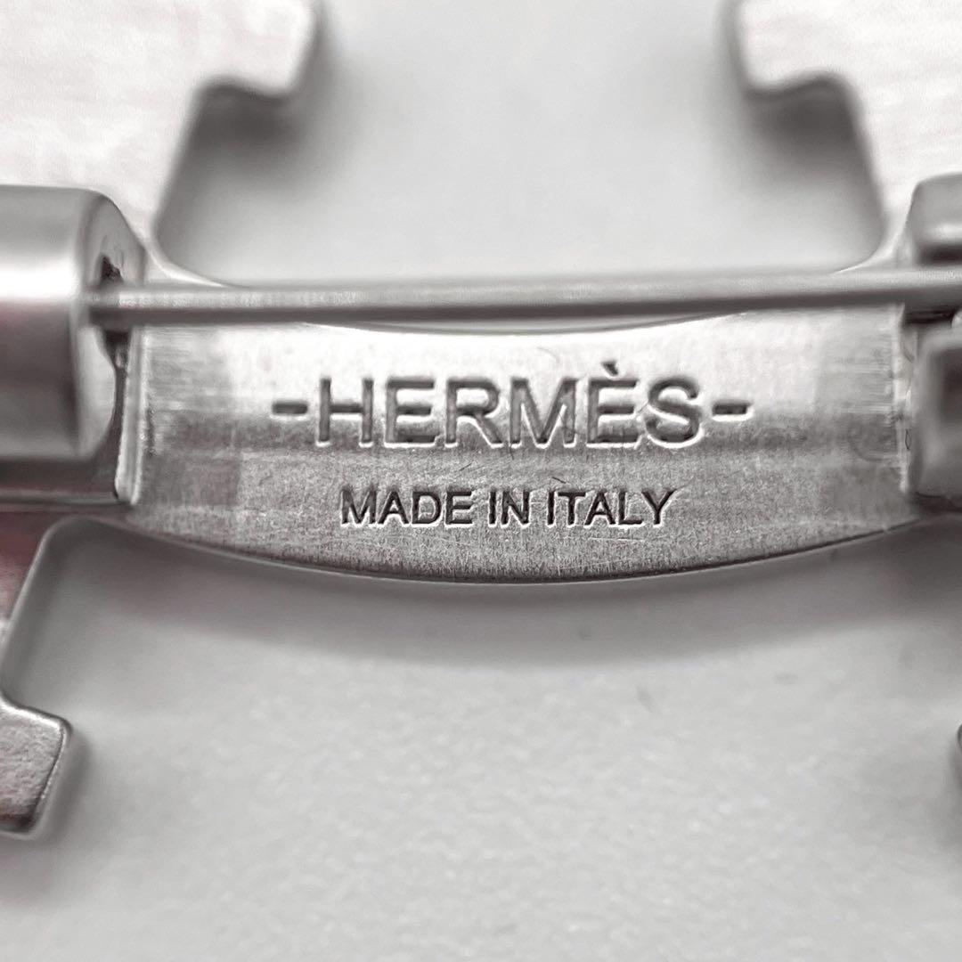 極美品】HERMES エルメス Hスマイル ブローチ スマイリー シルバー