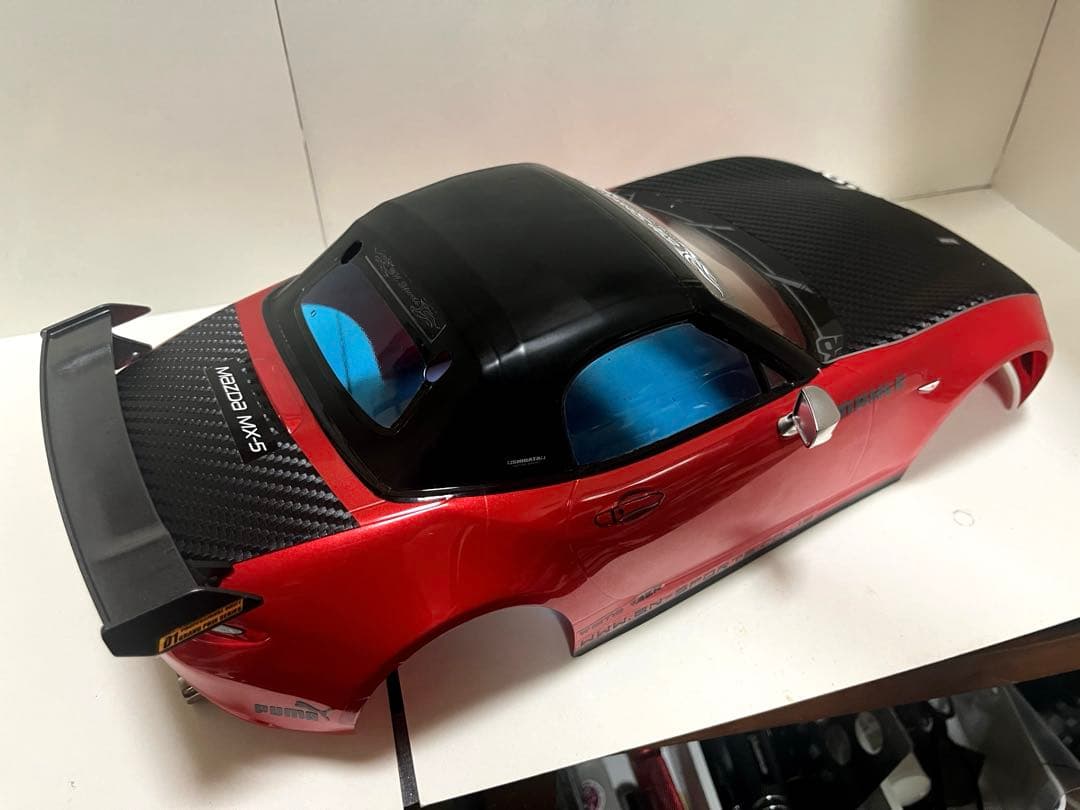 ラジコン 1/10 タミヤXB マツダ ロードスター レッドボディとタイヤセット