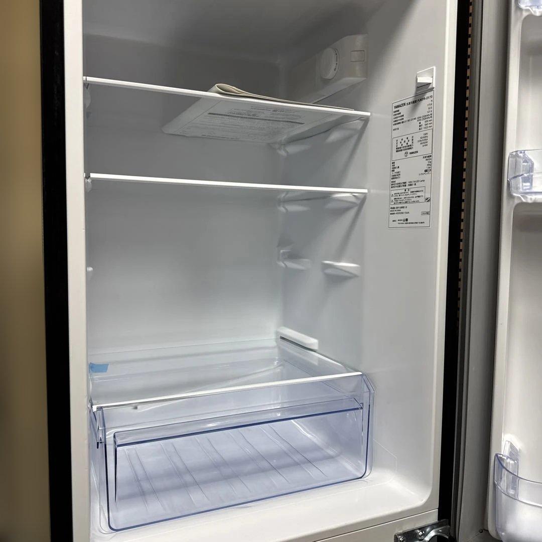 美品 YAMAZEN 2024年製 冷蔵庫 幅50cm 173L エネ 静音