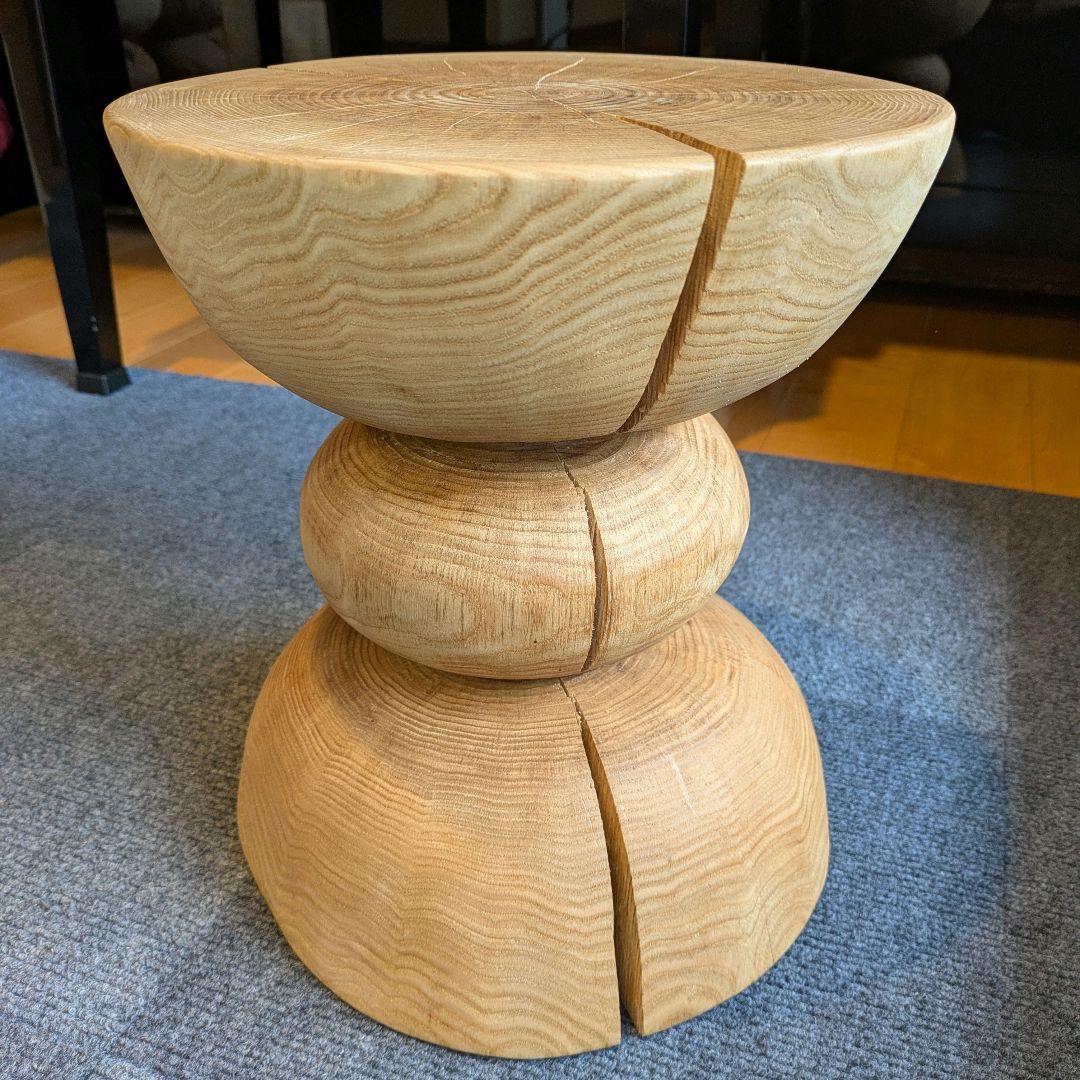 :)　栗　天然木　丸太　椅子　スツール　高さ約30.5㎝