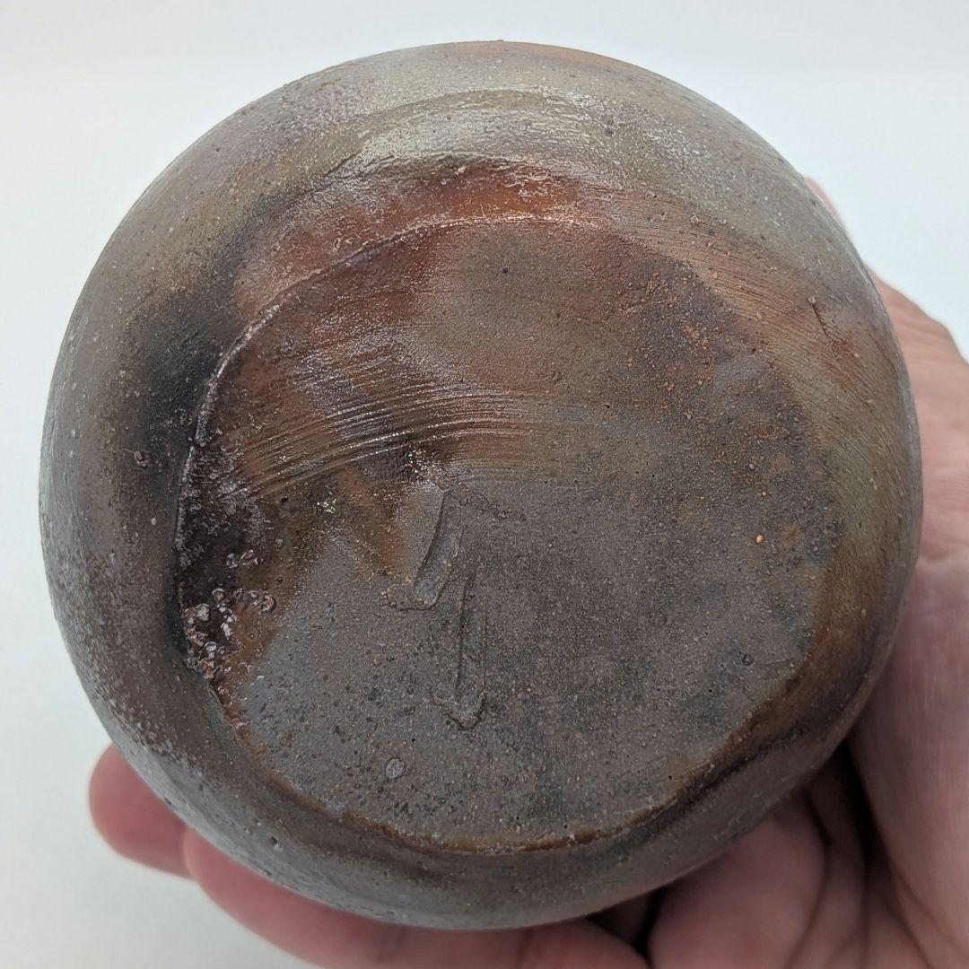 岡山県重要無形文化財 伊勢崎満 備前焼 手付花入 共箱共布栞 花器 花瓶 花生