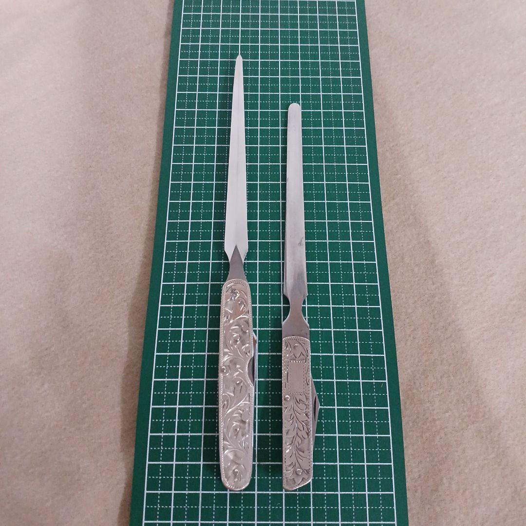 純銀製 ペーパーナイフ セット STERLING スターリングシルバー 装飾の