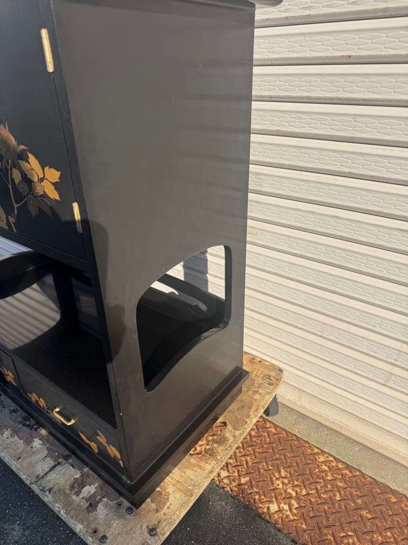 飾り棚 漆塗り 和家具 高級 茶棚 蒔絵 古民家 和風 飾棚 ディスプレイ棚