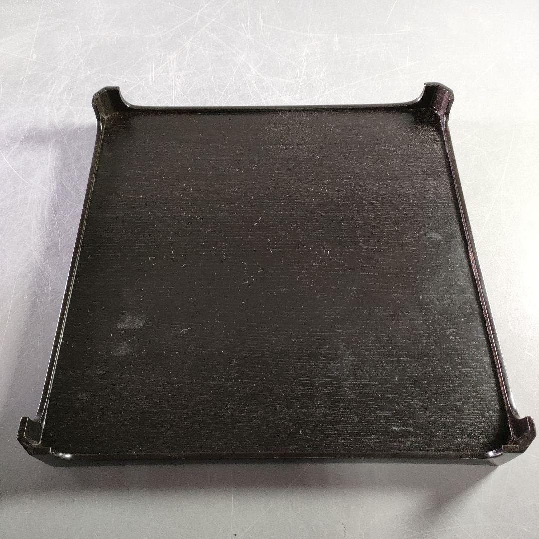 A895-8/道正 造/朱塗草花図絵替膳5客/木曽漆器/銘々