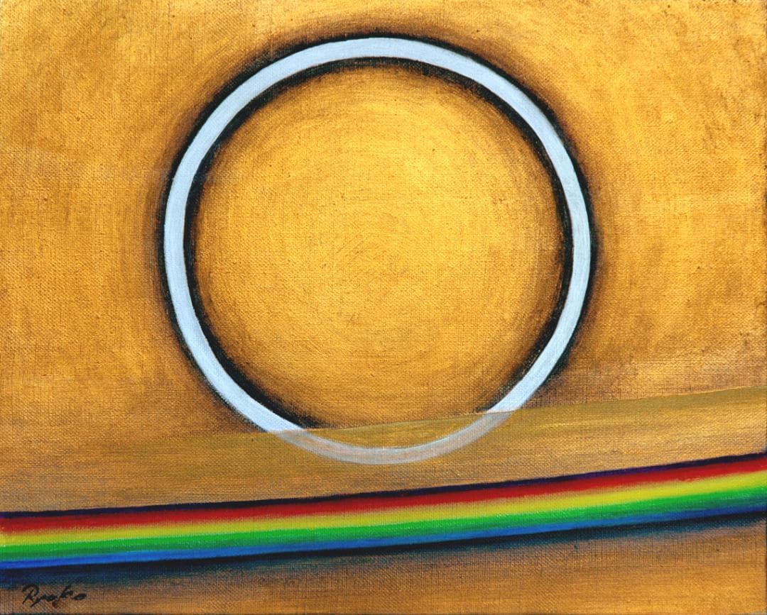 油絵 菅家令子 絵 絵画インテリア額付(銀) F3-G142023 風景祈り希望