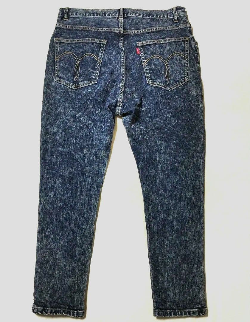 glamb ラスティデニムイージーパンツ ケミカルウォッシュ加工 インディゴ 2