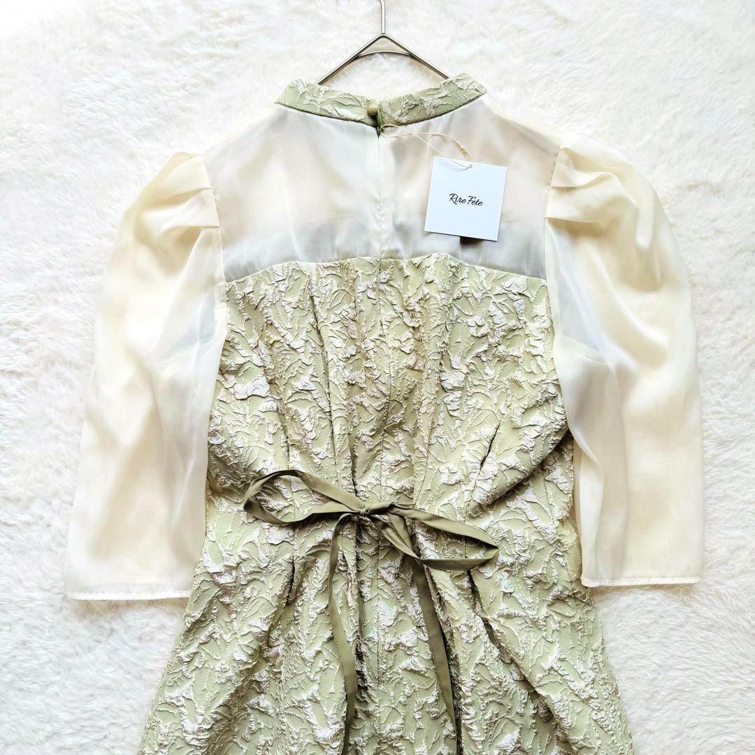 【新品未使用】Rire Fete ふくれジャガードバックリボンドレス ワンピース
